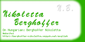 nikoletta berghoffer business card